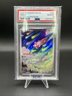 PSA 10 Gem Mint 2023 POKEMON PAR EN-PARADOX RIFT ILLUSTRATION RARE #201 MINIOR - Image 1