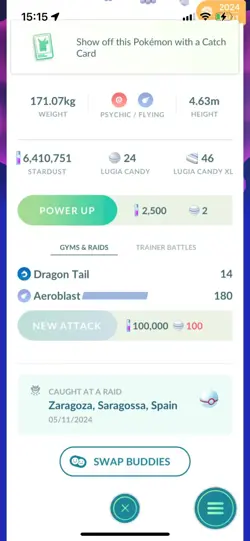 Pokemon Go Legendary Lugia ( Normal ) ( Reduced) - Image 2