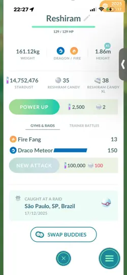 Pokemon Go Legendary Reshiram ( Normal ) (Reduced) - Image 2