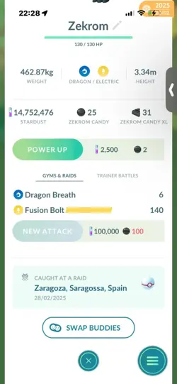 Pokemon Go Legendary Zekrom ( Normal ) (Reduced) - Image 2