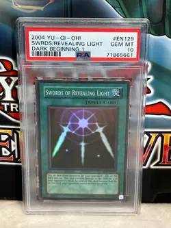 YU-GI-Oh 2004 DB1 EN129 Swords of Revealing Light - PSA 10 GEM MINT - Image 1