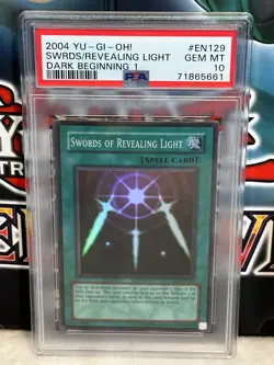 YU-GI-Oh 2004 DB1 EN129 Swords of Revealing Light - PSA 10 GEM MINT - Image 2