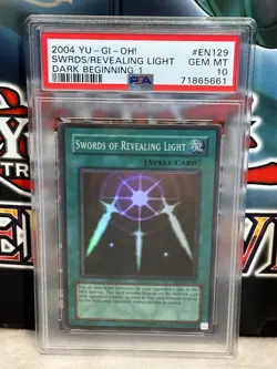 YU-GI-Oh 2004 DB1 EN129 Swords of Revealing Light - PSA 10 GEM MINT - Image 3