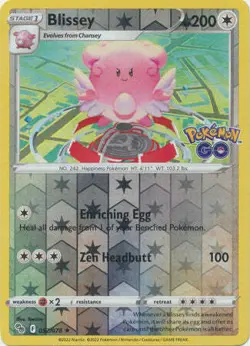 Blissey 52/78 Reverse Holo | Pokemon GO | Pokemon Card - Image 1