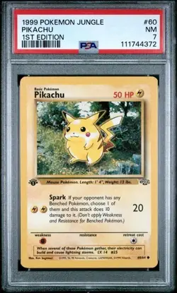 -1999 Pokemon Jungle Pikachu Card 60/64 PSA 7 1st Edition U GET ONE CARD - Image 4