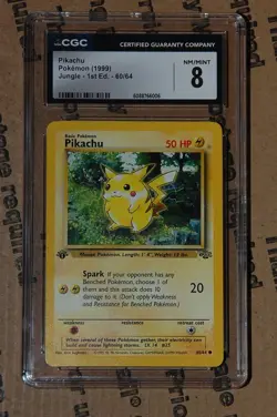 [CGC Graded] 1st Edition Pikachu Pokemon Card 1999 Jungle - 60/64 - Image 1