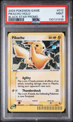 2003 POKEMON BLACK STAR PROMO #012 PIKACHU-HOLO PSA 9 - Image 1