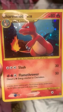 Pokemon Charmeleon Holo Card 102/100 Stormfront With Spiral - Image 1