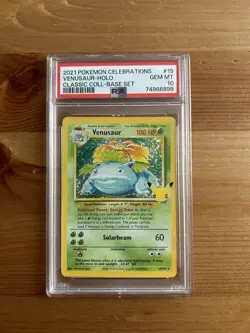 2021 Pokemon Celebrations Classic Collection #15 Venusaur-Holo PSA 10 - Image 1