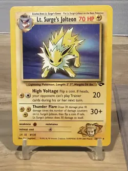 Pokemon TCG Lt. Surge's Jolteon Gym Challenge 28/132 Unlimited Rare... - Image 2