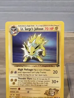 Pokemon TCG Lt. Surge's Jolteon Gym Challenge 28/132 Unlimited Rare... - Image 3