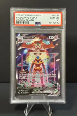 2023 Pokemon Sword And Shield Crown Zenith #GG45 Fa/Deoxys Vmax PSA 10 - Image 1