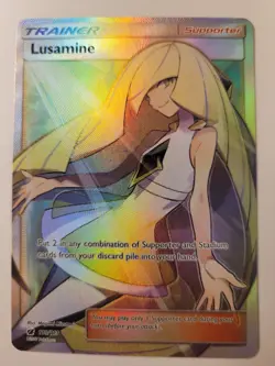 Lusamine Full Art Trainer Ultra Rare Pokemon SM Crimson Invasion 110/111 - Image 1