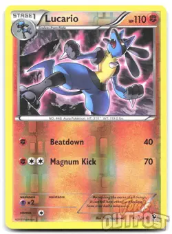 Lucario 47/124 Rare Fates Collide Pokemon Reverse Holo LP - Image 1