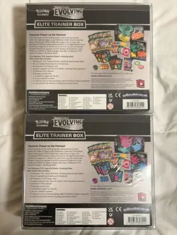 Pokemon TCG: SW&SH Evolving Skies ETB Pair Of 2 Artworks w Plastic Display Case - Image 3