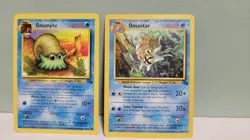 Pokemon TCG Omanyte & Omastar Fossil Edition Unilimited Regular LP - Image 1