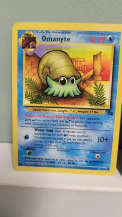 Pokemon TCG Omanyte & Omastar Fossil Edition Unilimited Regular LP - Image 2
