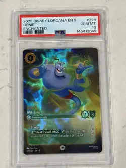 Disney Lorcana Genie - Of the Lamp 229/204 Fabled Enchanted PSA 10 - Image 1