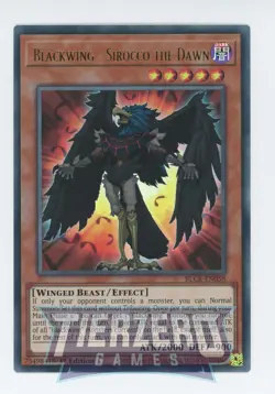 Yugioh Blackwing - Sirocco the Dawn BLCR-EN058 Ultra Rare 1st Edition Near Mint - Image 1