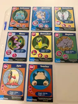 Pokemon 1999 Burger King PokeTrivia 8 Card Lot; Movie Collectibles, Near-Mint - Image 1