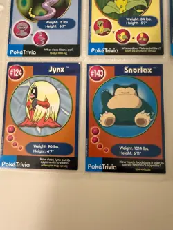 Pokemon 1999 Burger King PokeTrivia 8 Card Lot; Movie Collectibles, Near-Mint - Image 4