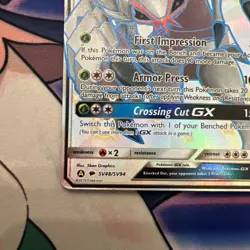 2019 Pokemon TCG Hidden Fates Golisopod GX Full Art Holo Card SV48/SV94 - Image 4