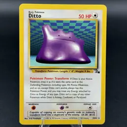 NM Ditto Fossil 18/62 Regular Card Pokemon - Image 1