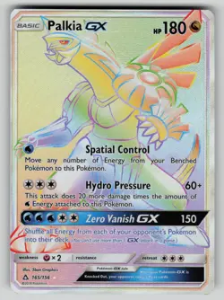 Palkia GX 165/156 Rare Rainbow Ultra Prism Pokemon NM - Image 1