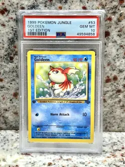 1999 Pokemon Goldeen Jungle 1st Edition 53/64 PSA 10 - Image 1