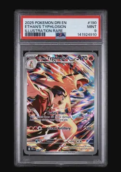 POKEMON 2025 DESTINED RIVALS ETHAN'S TYPHLOSION ILLUSTRATION RARE 190 PSA 9 TCG - Image 1