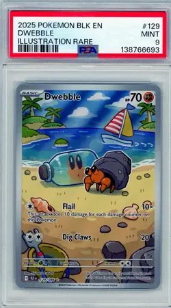 Pokemon Dwebble Black Bolt Illustration Rare #129 PSA 9 Mint - Image 1