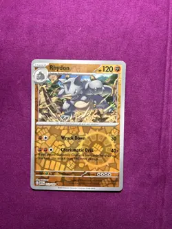 Pokemon TCG Rhydon Scarlet & Violet - 151 112/165 Reverse Holo Uncommon - Image 1