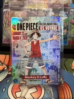 One Piece Promo College Basketball US Voyage #P-055 Monkey D. Luffy *Read Descri - Image 1