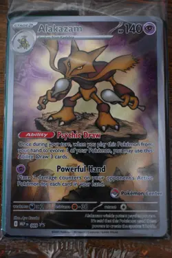 Pokemon TCG: Alakazam 009 Mega Evolutions ETB Pokemon Center Stamp Promo SEALED - Image 2