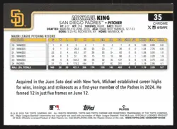 2025 Topps Chrome #35 Michael King Aqua Lava Refractors #/199 SN - Image 2