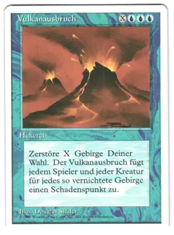 MTG Volcanic Eruption FWB German Revised 3ED Vintage Rare Sorcery Unplayed NM - Image 1