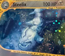 Pokemon Steelix H23/H32 Aquapolis Holo Rare 100 HP Stage 1 Card Swirl - Image 3