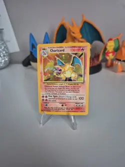 Pokemon Charizard 4/102 Base Set Holo Rare Card Vintage 1999 TCG LP - Image 2