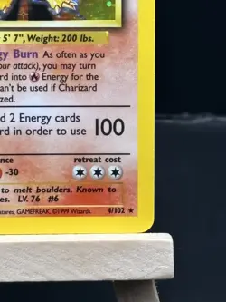 Charizard 4/102 Base Set Rare Holo Pokemon Card WOTC 1999 - Image 3