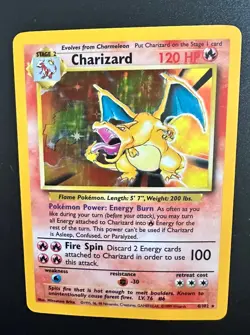 Pokemon TCG Charizard Card 4/102 WOTC 1999 Rare Holo Base Set - Image 1