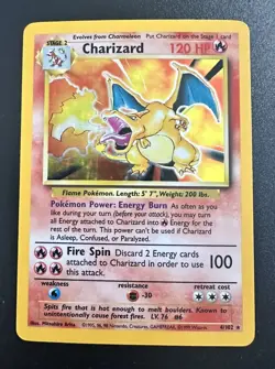 Pokemon TCG Charizard Card 4/102 WOTC 1999 Rare Holo Base Set - Image 3