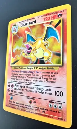 Pokemon TCG Charizard Card 4/102 WOTC 1999 Rare Holo Base Set - Image 5
