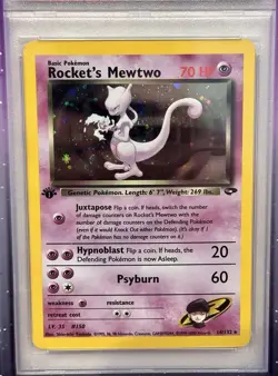 Pokemon 2000 Gym Challenge Rockets Mewtwo Holo First Edition Swirl 🌀 - Image 2