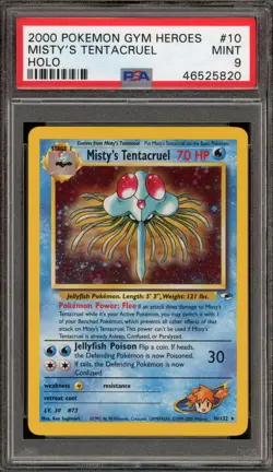 Pokemon Misty's Tentacruel Gym Heroes Unlimited Holo Rare #10 PSA 9 Mint - Image 1