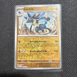 Lucario 114/198 Uncommon Scarlet & Violet Pokemon Reverse Holo Near Mint - Image 1
