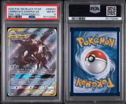 2020 POKEMON SM PROMO TAG TEAM POWERS COLLECTION UMBREON & DARKRAI GX PSA 8 - Image 3