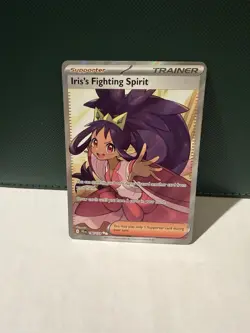 Pokemon Iris's Fighting Spirit Ultra Rare Full Art Holo 180/159 Sv09 Trainer - Image 1