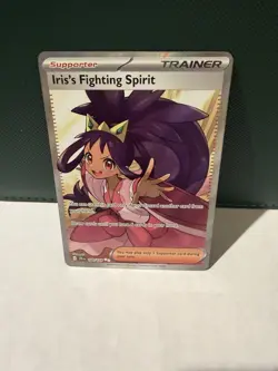 Pokemon Iris's Fighting Spirit Ultra Rare Full Art Holo 180/159 Sv09 Trainer - Image 2
