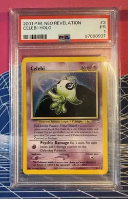 2001 POKEMON NEO REVELATION HOLO #3 CELEBI-HOLO PSA 1 LOW POP - Image 1