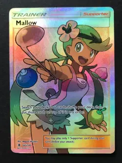 Mallow 145/145 Guardians Rising SM FULL ART Trainer RARE HOLO Pokemon Card LP - Image 1